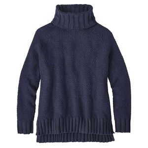 Patagonia Off Country Cowlneck‎ Navy Blue Chunky Sweater Women’s Size Medium
